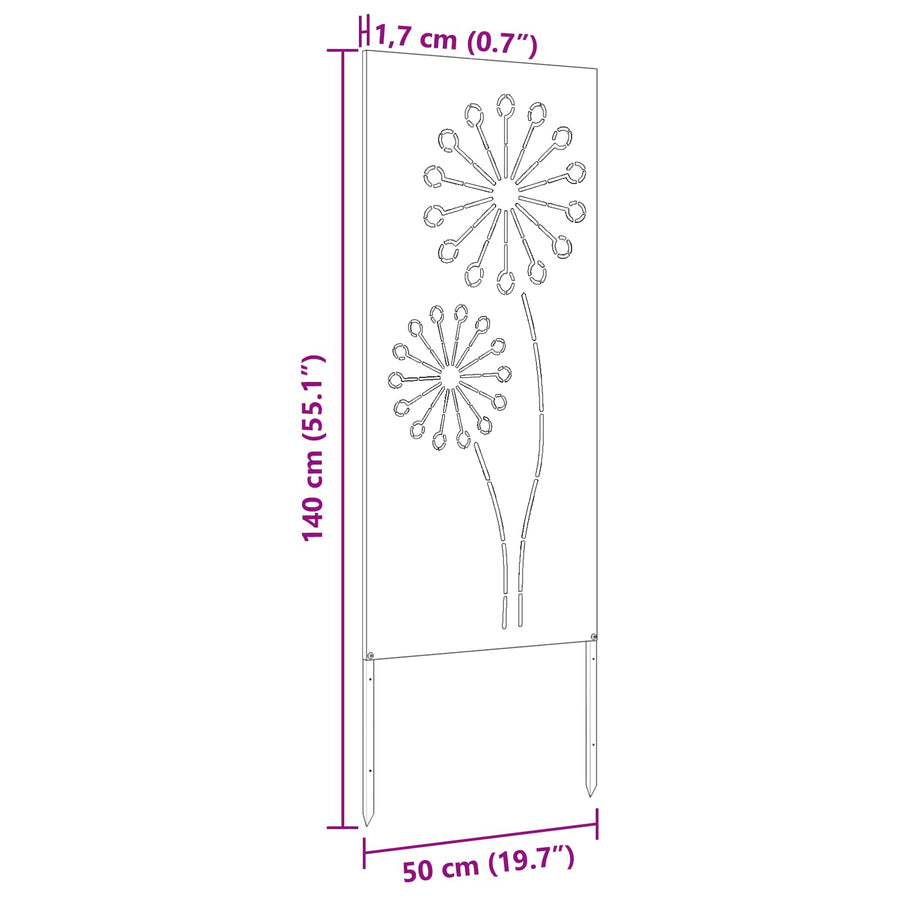 Tuin Privacy Screen Fretwerk Wit 50 x 140 cm Koudgewalst staal