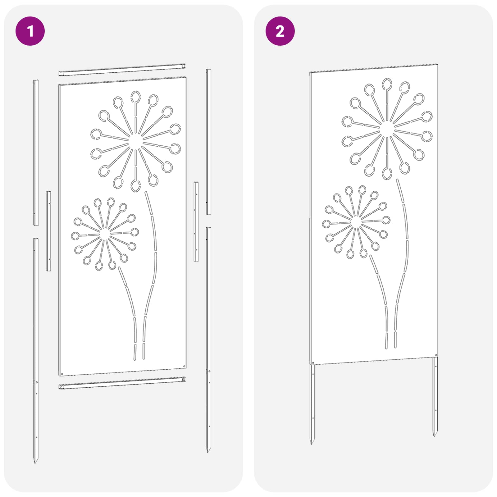 Tuin Privacy Screen Fretwerk Zilver 50 x 140 cm Roestvrij staal