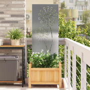 Tuinscherm 50x140 cm staal zilver