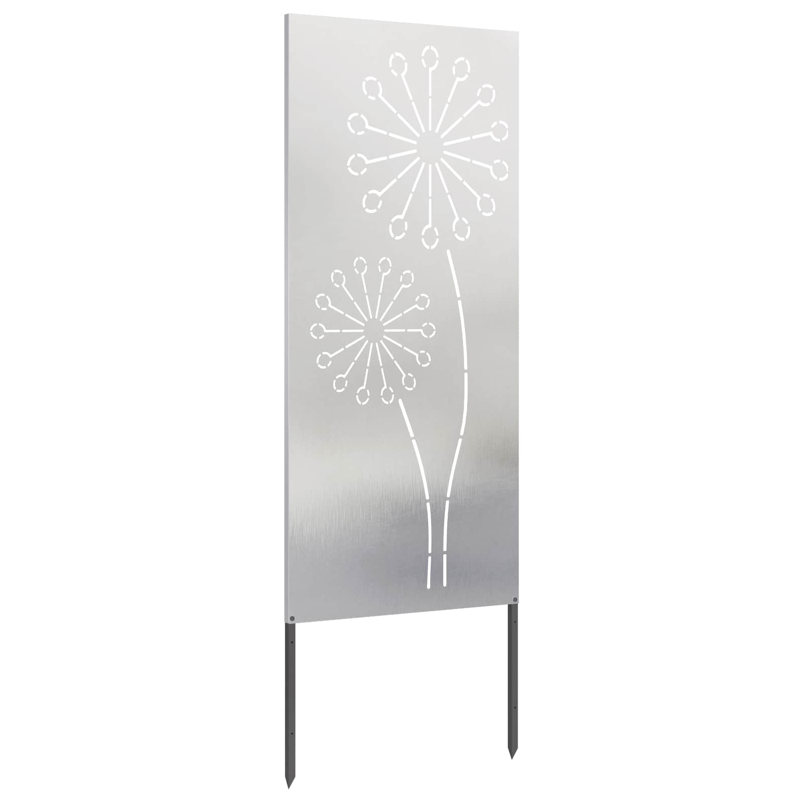 Tuin Privacy Screen Fretwerk Zilver 50 x 140 cm Roestvrij staal