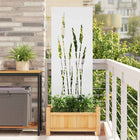 Garden Privacy Screen Flowers White 50 x 140 cm Cold Rolled Steel