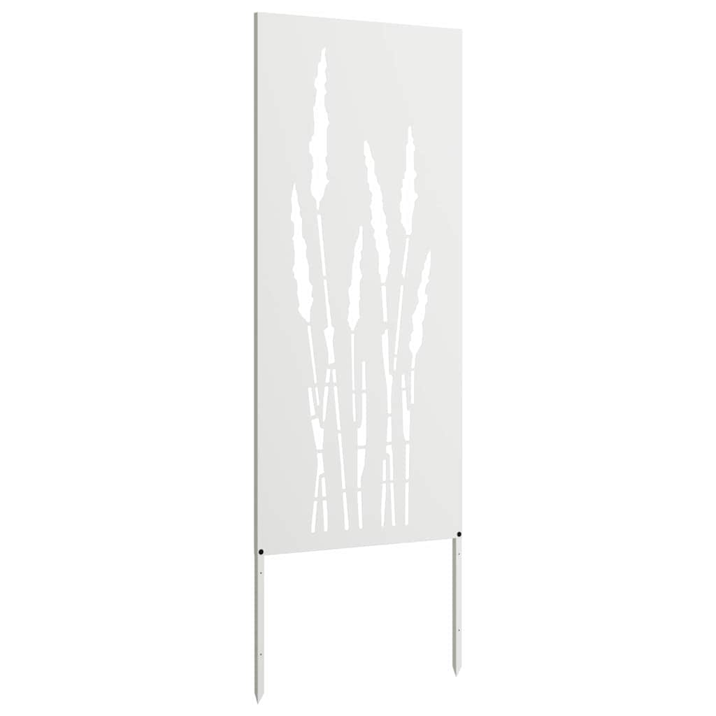 Tuin Privacy Screen Bloemen Wit 50 x 140 cm Koudgewalst staal