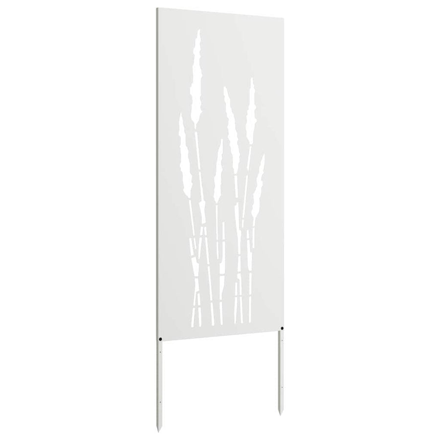 Tuin Privacy Screen Bloemen Wit 50 x 140 cm Koudgewalst staal