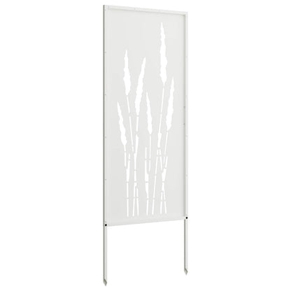 Tuin Privacy Screen Bloemen Wit 50 x 140 cm Koudgewalst staal