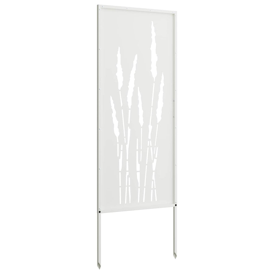 Tuin Privacy Screen Bloemen Wit 50 x 140 cm Koudgewalst staal