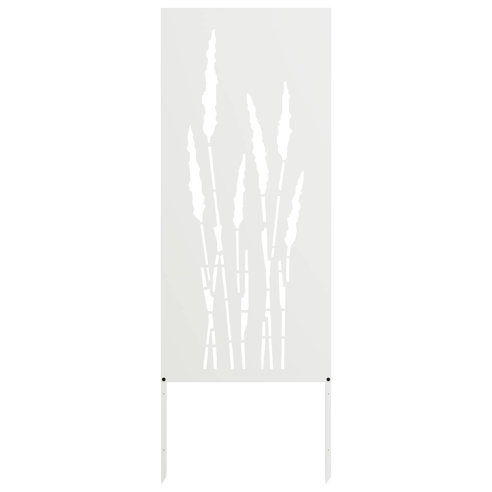 Tuin Privacy Screen Bloemen Wit 50 x 140 cm Koudgewalst staal
