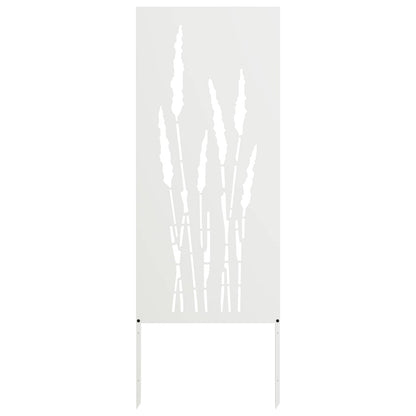 Tuin Privacy Screen Bloemen Wit 50 x 140 cm Koudgewalst staal
