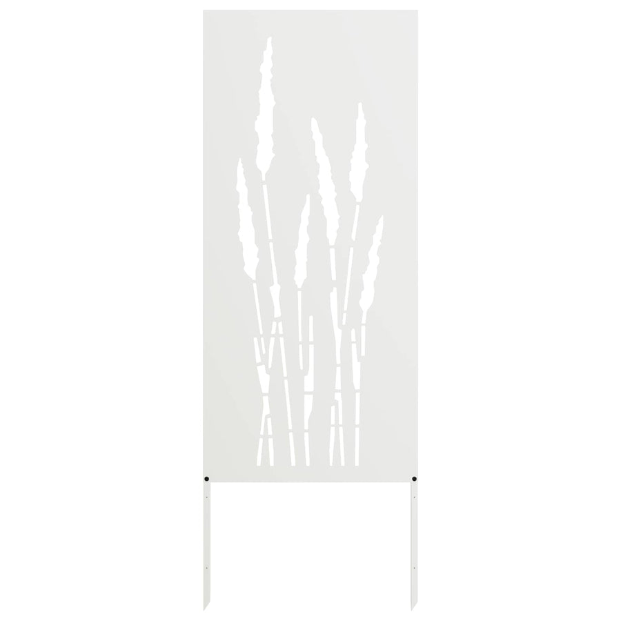 Tuin Privacy Screen Bloemen Wit 50 x 140 cm Koudgewalst staal