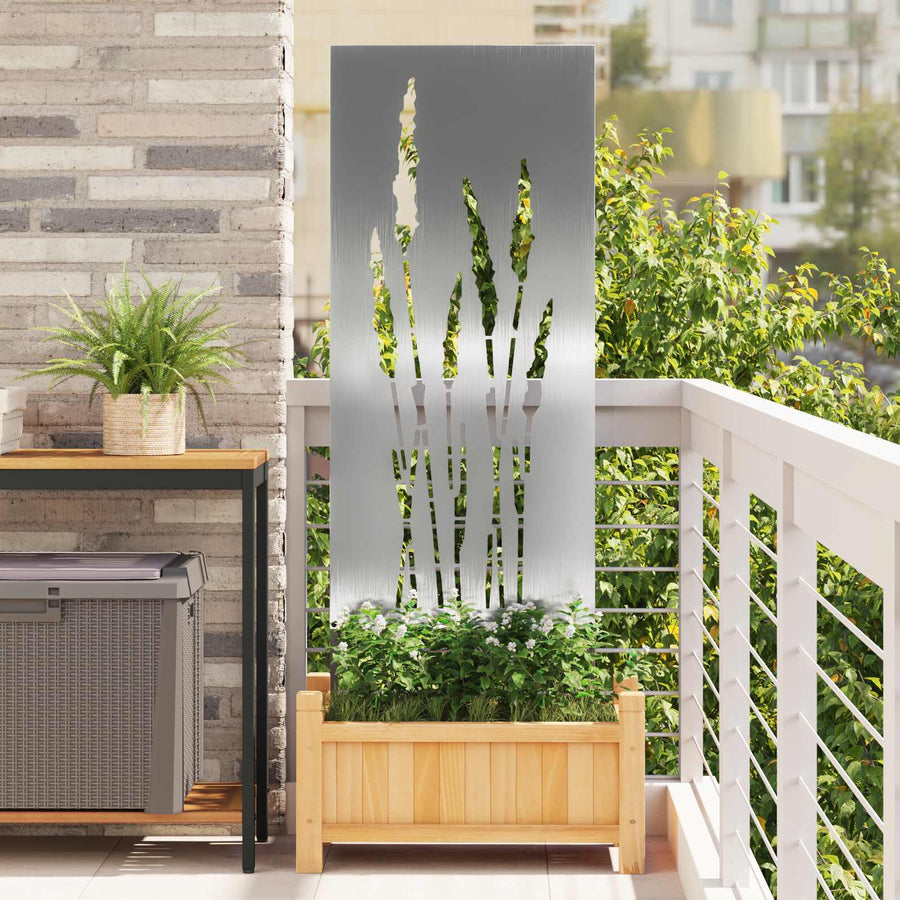 Tuin Privacy Screen Bloemen Zilver 50 x 140 cm Roestvrij staal