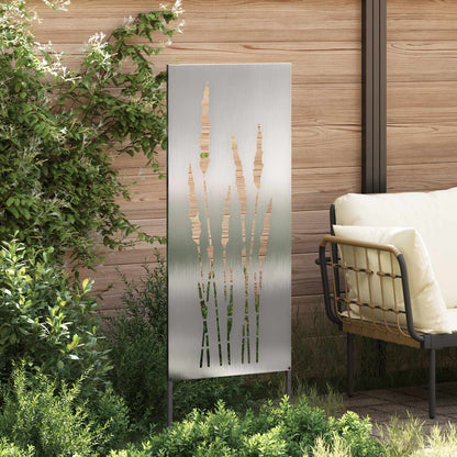 Tuin Privacy Screen Bloemen Zilver 50 x 140 cm Roestvrij staal