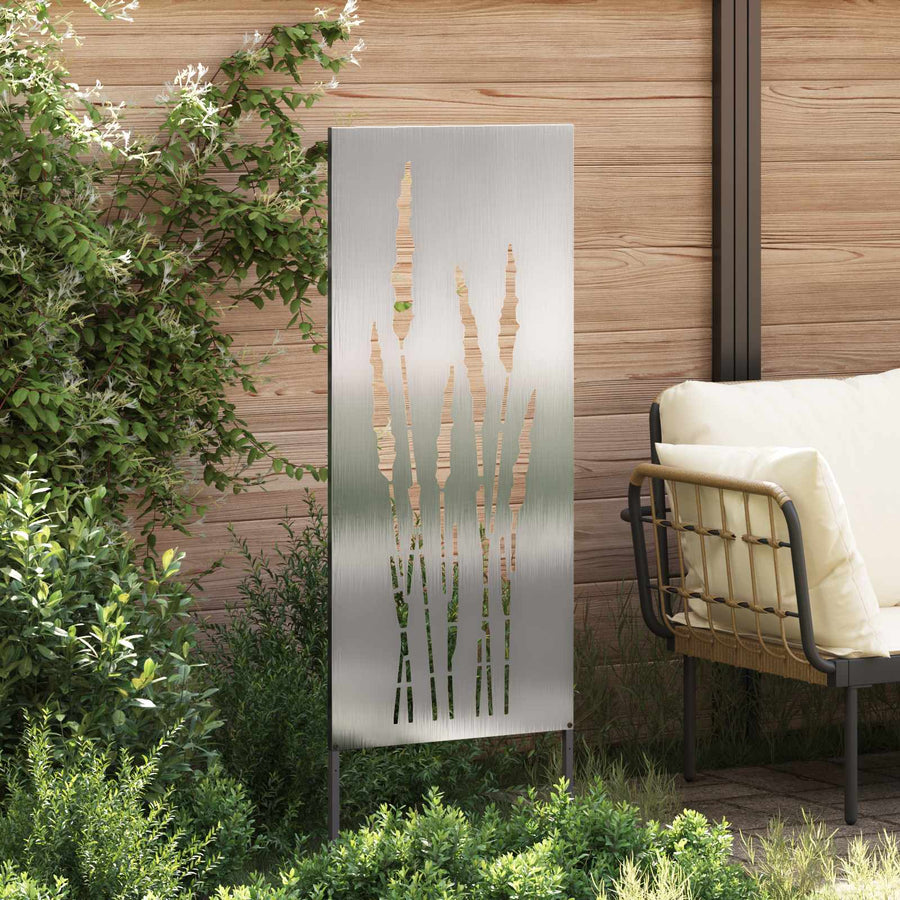 Tuin Privacy Screen Bloemen Zilver 50 x 140 cm Roestvrij staal