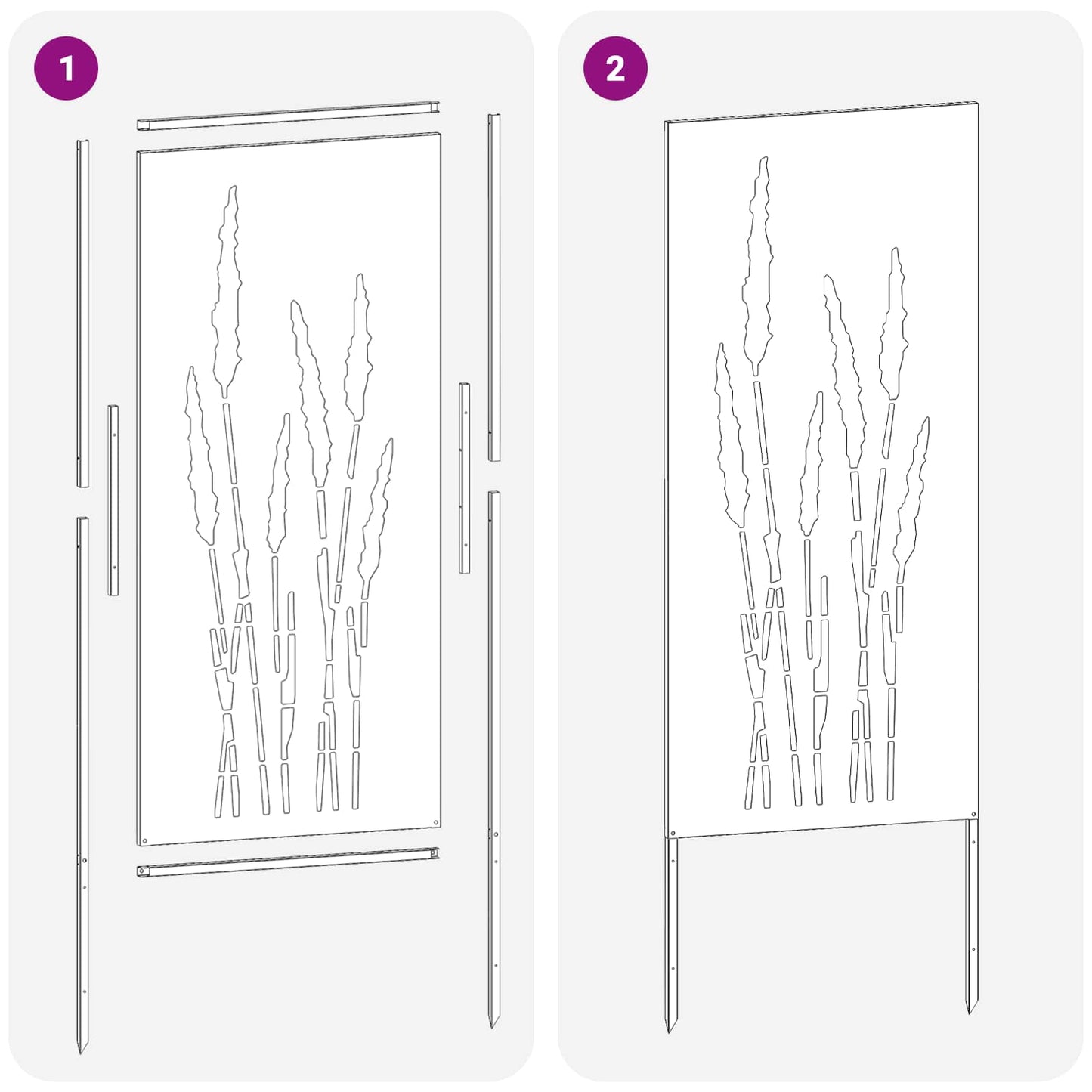 Tuin Privacy Screen Zilver 50 x 140 cm Gegalvaniseerd staal