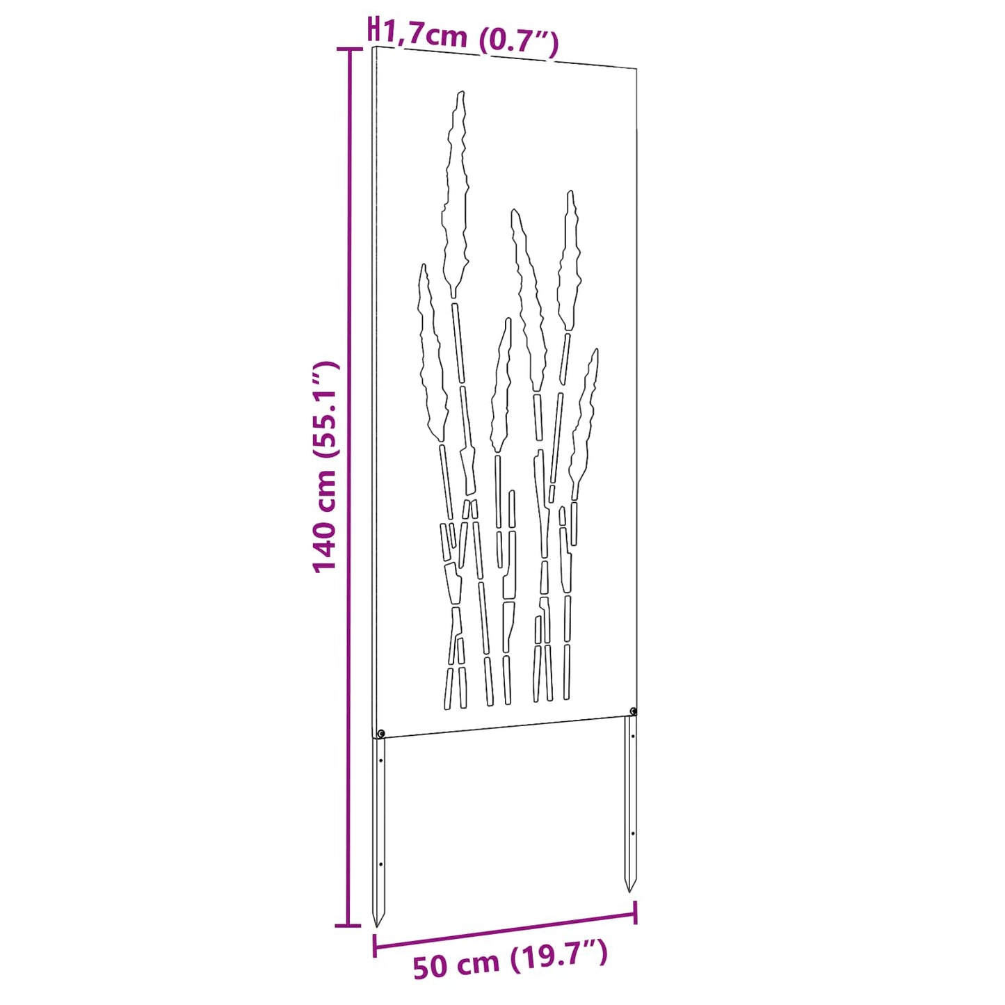 Tuin Privacy Screen Zilver 50 x 140 cm Gegalvaniseerd staal