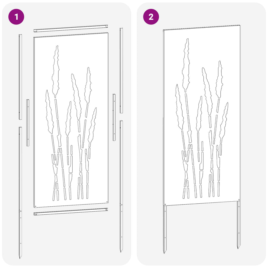 Tuin Privacy Screen Bloemen Roestig 50 x 140 cm weervast staal