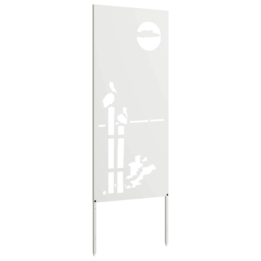 Tuin Privacy Screen Fretwerk Wit 50 x 140 cm Koudgewalst staal
