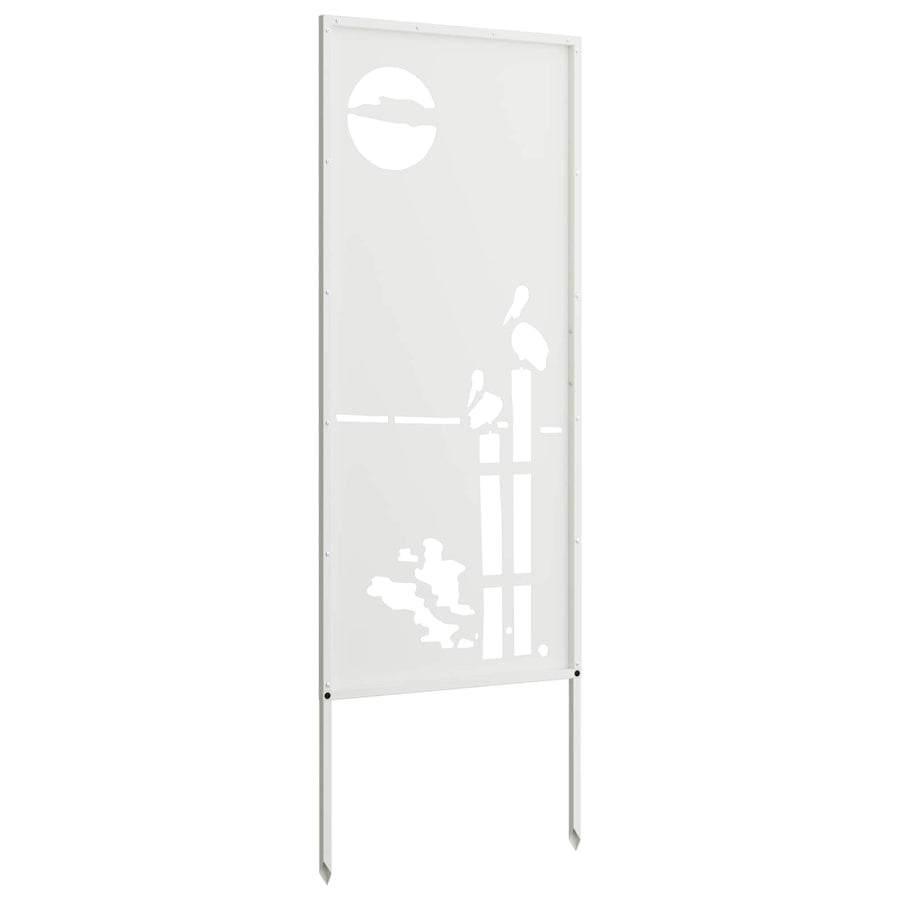 Tuin Privacy Screen Fretwerk Wit 50 x 140 cm Koudgewalst staal