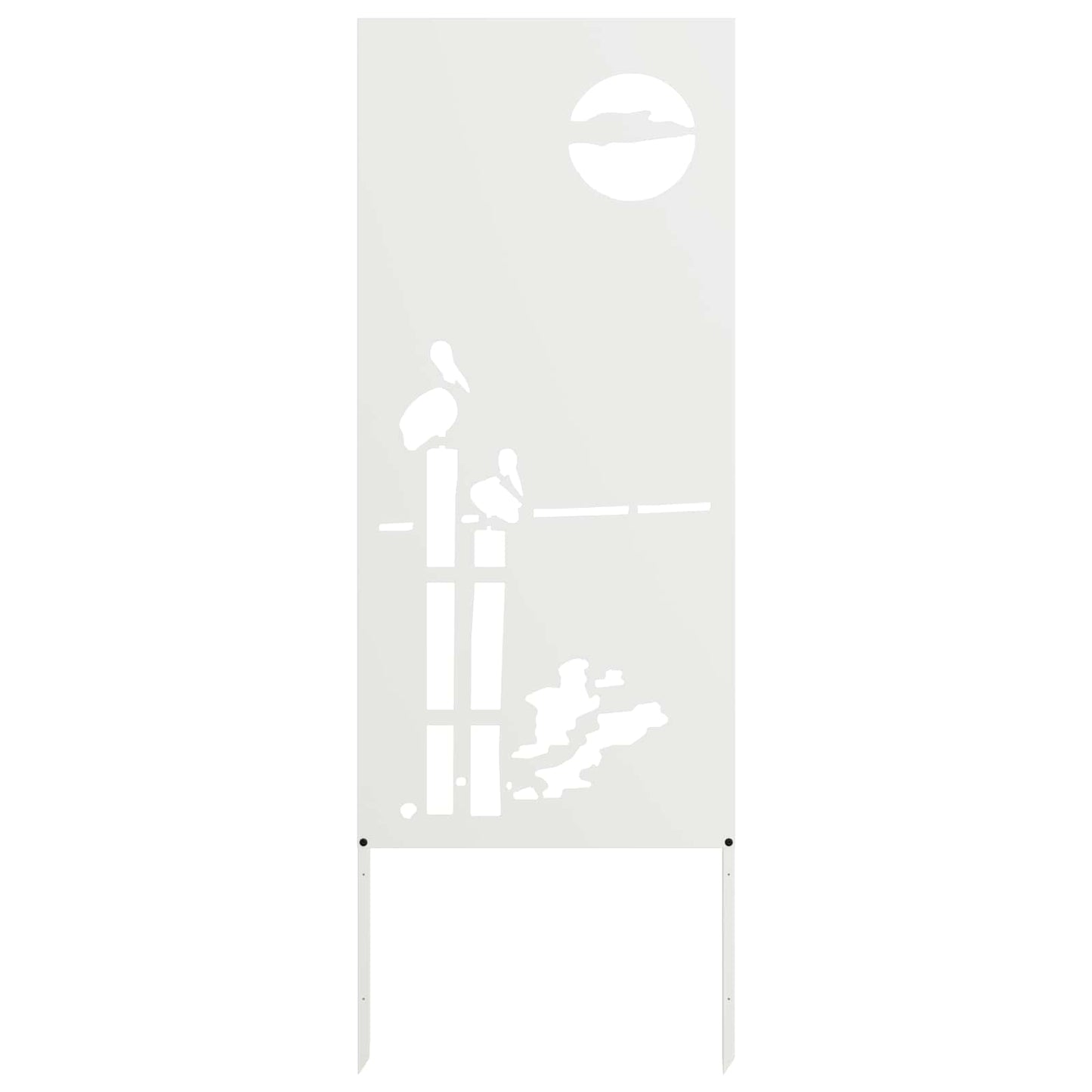 Tuin Privacy Screen Fretwerk Wit 50 x 140 cm Koudgewalst staal