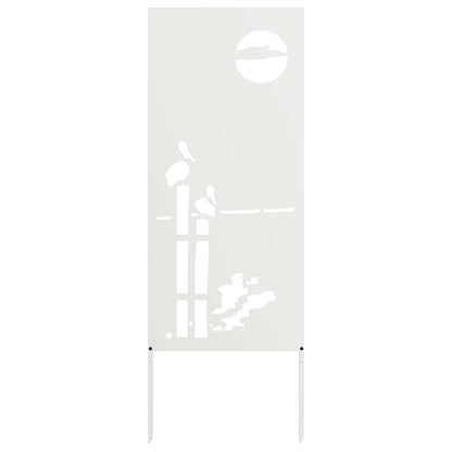Tuin Privacy Screen Fretwerk Wit 50 x 140 cm Koudgewalst staal