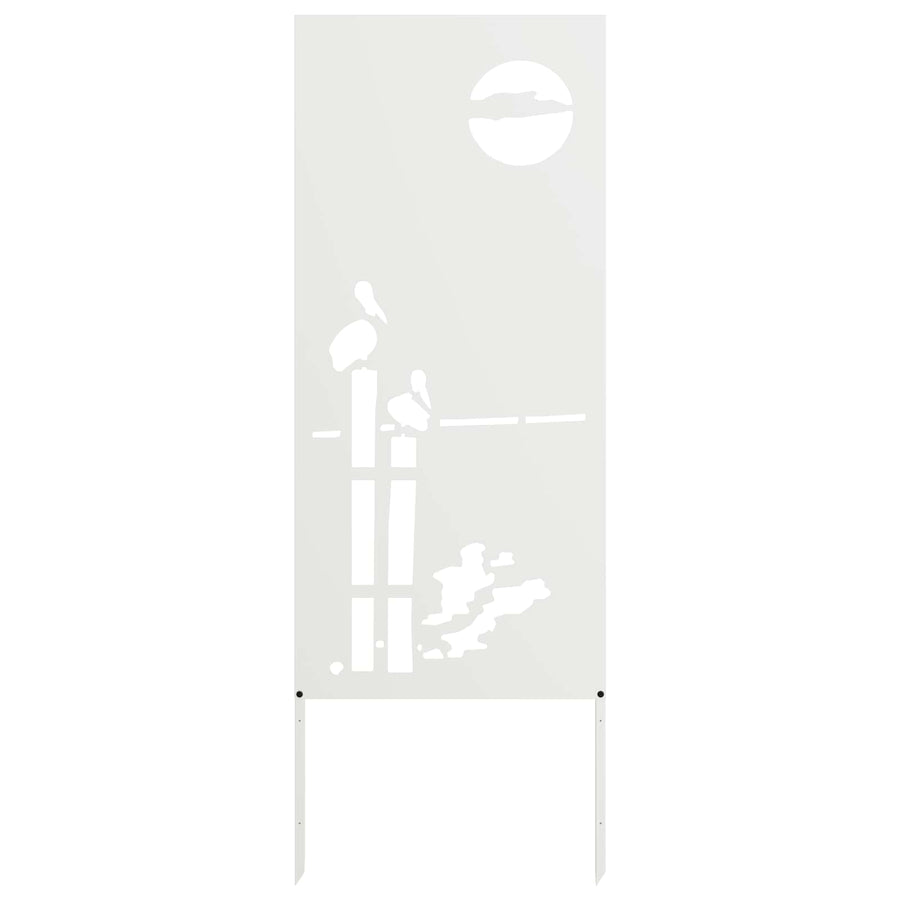 Tuin Privacy Screen Fretwerk Wit 50 x 140 cm Koudgewalst staal