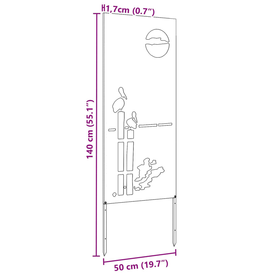 Tuin Privacy Screen Antraciet 50 x 140 cm Koudgewalst staal