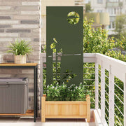 Tuinscherm 50x140 cm olijfgroen staal
