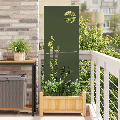 Tuin Privacy Screen Olijfgroen 50 x 140 cm Koudgewalst staal