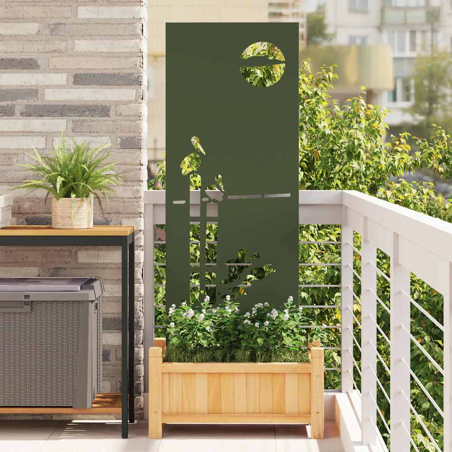 Tuin Privacy Screen Olijfgroen 50 x 140 cm Koudgewalst staal