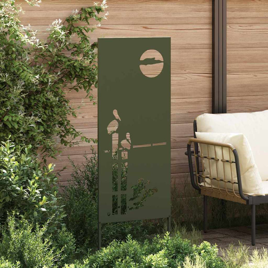 Tuin Privacy Screen Olijfgroen 50 x 140 cm Koudgewalst staal