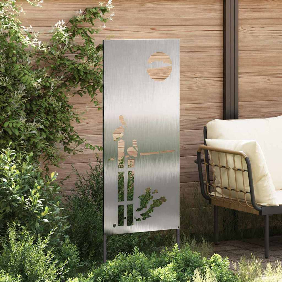 Tuin Privacy Screen Fretwerk Zilver 50 x 140 cm Roestvrij staal