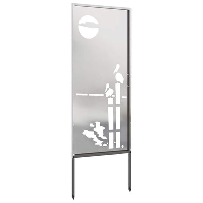 Tuin Privacy Screen Fretwerk Zilver 50 x 140 cm Roestvrij staal