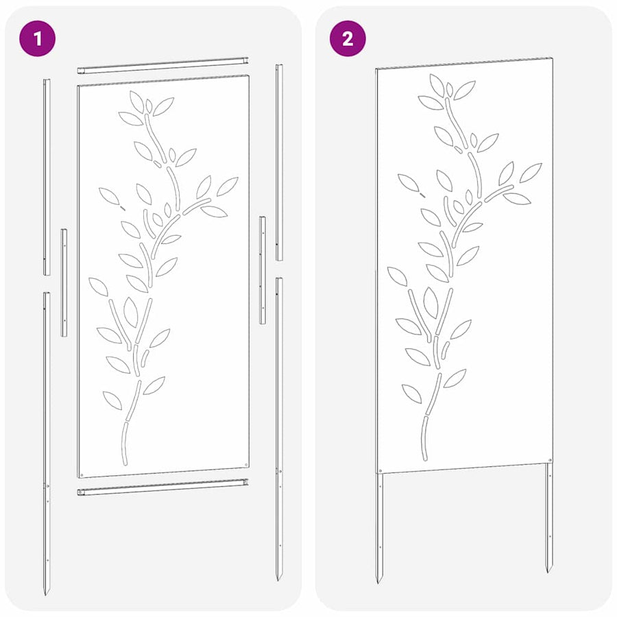 Tuin decoratief paneel Zwart 50 x 140 cm Koudgewalst staal