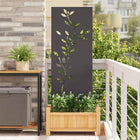 Tuindecoratie paneel 50x140 cm staal zwart