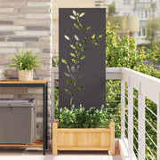 Tuindecoratie paneel 50x140 cm staal zwart