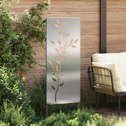 Tuin Privacy Screen Bloemen Zilver 50 x 140 cm Roestvrij staal