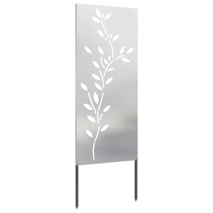 Tuin Privacy Screen Bloemen Zilver 50 x 140 cm Roestvrij staal