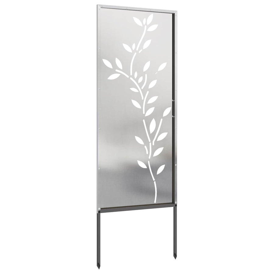 Tuin Privacy Screen Bloemen Zilver 50 x 140 cm Roestvrij staal