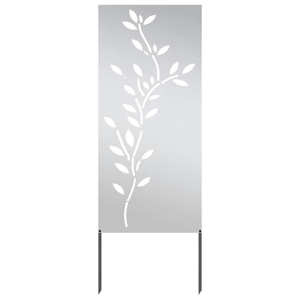 Tuin Privacy Screen Bloemen Zilver 50 x 140 cm Roestvrij staal
