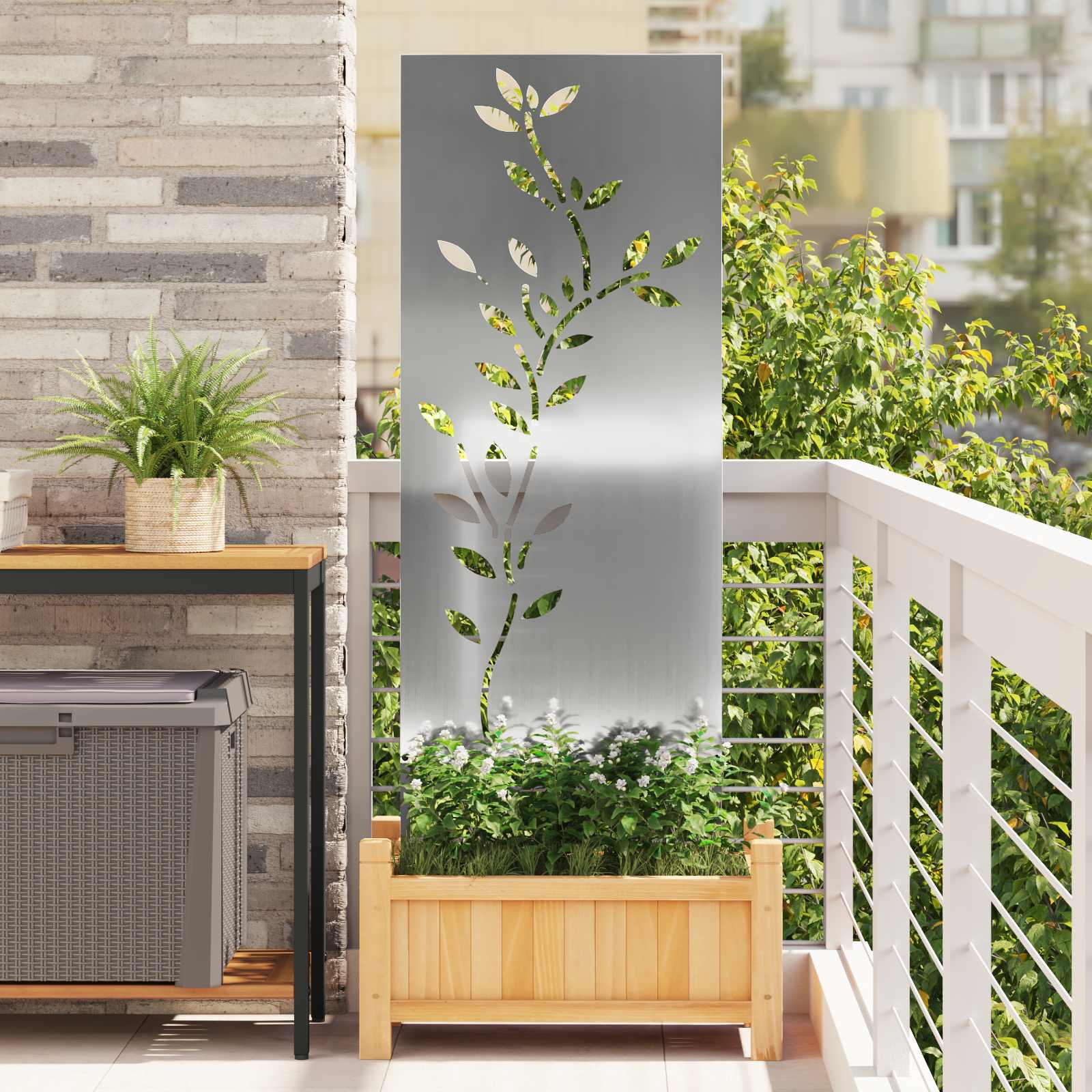 Tuin Privacy Screen Zilver 50 x 140 cm Gegalvaniseerd staal
