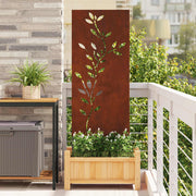 Tuinscherm roestig 50x140 cm weervast staal