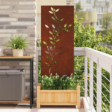 Tuin Privacy Screen Bloemen Roestig 50 x 140 cm weervast staal