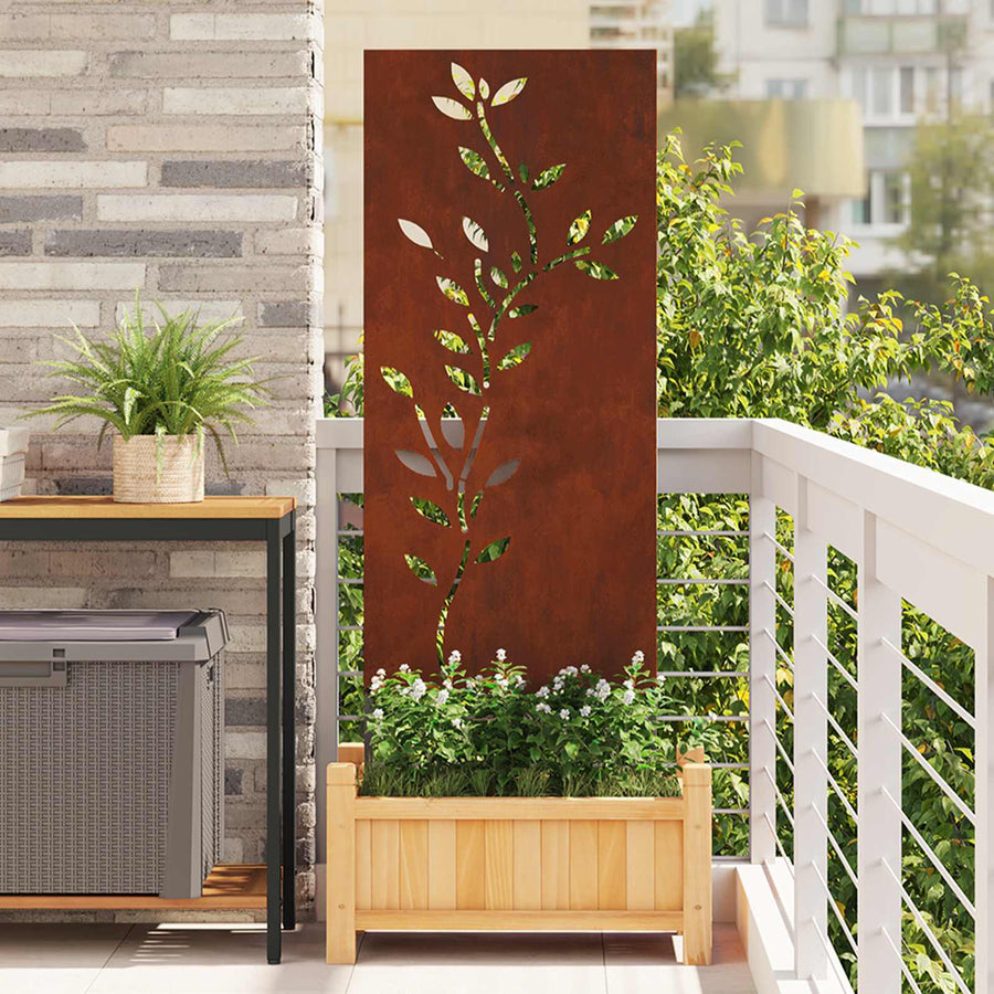 Tuin Privacy Screen Bloemen Roestig 50 x 140 cm weervast staal