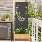 Tuindecoratie paneel 50x140 cm staal zwart