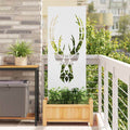 Garden Privacy Screen White 50 x 140 cm Cold Rolled Steel