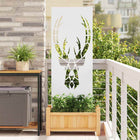 Garden Privacy Screen White 50 x 140 cm Cold Rolled Steel