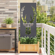 Tuindecoratie paneel 50x140 cm antraciet staal