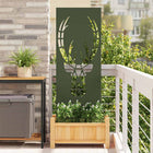 Tuindecoratie paneel 50x140 cm olijfgroen koudgewalst staal