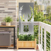 Tuinpaneel 50x140 cm zilver gegalvaniseerd staal
