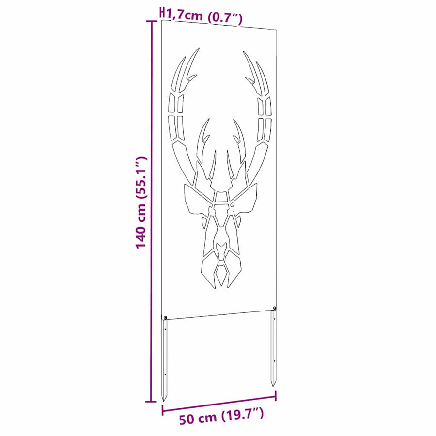 Tuin decoratief paneel Zilver 50 x 140 cm Gegalvaniseerd staal