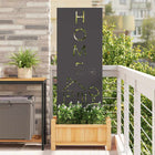 Tuindecoratie paneel 50x140 cm zwart koudgewalst staal