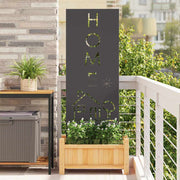 Tuindecoratie paneel 50x140 cm zwart koudgewalst staal